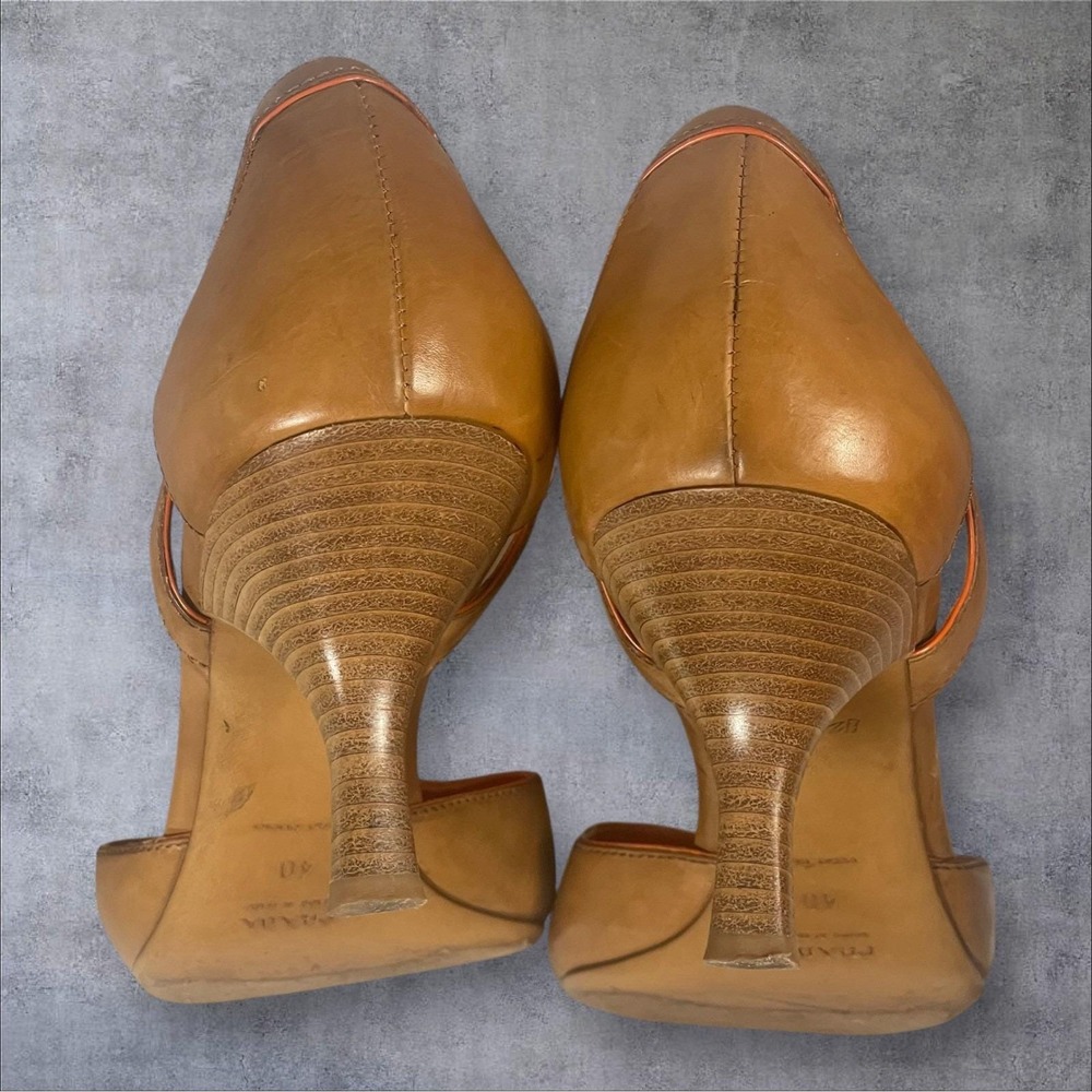 Prada Vintage Y2K Kitten Heel Pointed Toe Brown Mule Pumps Shoe Womens 40 US 10 - Picture 7 of 10